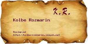 Kolbe Rozmarin névjegykártya